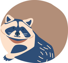 Raccoon animal living in hollow