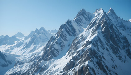Obraz premium Snowy Mountain Range Panorama