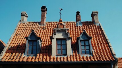 Obraz premium Red Tiled Roof House