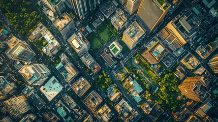 Fototapeta premium High-Resolution Aerial View of Urban Land and Cityscape