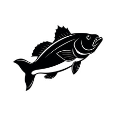 bass fish vector illustration