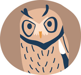 Owl bird living in hollow