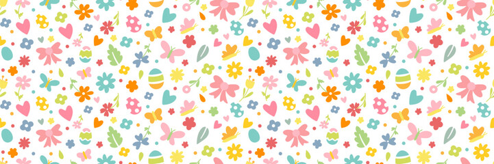 Easter background seamless pattern. Easter colorful wallpaper. Vector seamless pattern