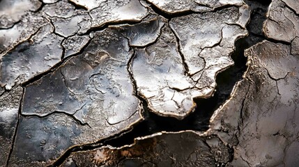 Fototapeta premium Macro Close-Up of Metallic Object with Cracked Surface Texture