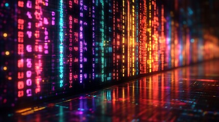 Obraz premium Illuminated Digital Data Stream, Visualizing Complex Information Flow