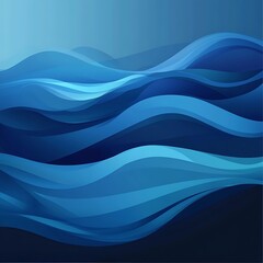 Fototapeta premium Blue paper cut background. Abstract 3d paper layers.