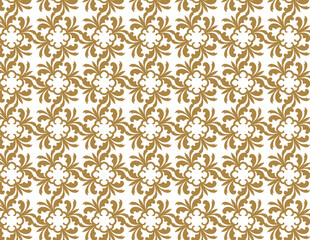 Golden floral pattern titled "Elegance in Bloom" on a pristine white background, showcasing intricate designs and luxury.