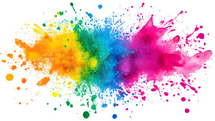 Fototapeta premium Color splash, stain brush, brush, Bright colorful watercolor splash splatter stain brush, Color powder splash, Bright colorful watercolor splash splatter stain brush strokes on transparent background.