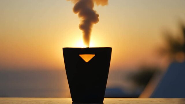 Sunset diffuser steam ocean view relaxation