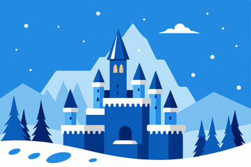 winter landscape with houses