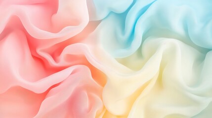 Fototapeta premium Pastel colored fabric drapes in soft folds
