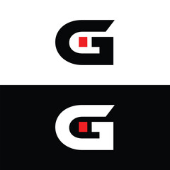Bold Letter Gi Logo – Modern Geometric Monogram Vector Design