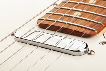 Fototapeta premium electric guitar neck single coil pickup