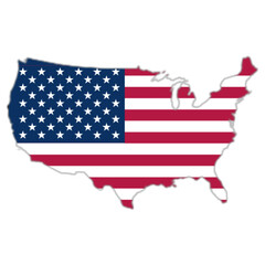 USA flag on the map