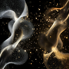 glittering silver and golden particles AI generated
