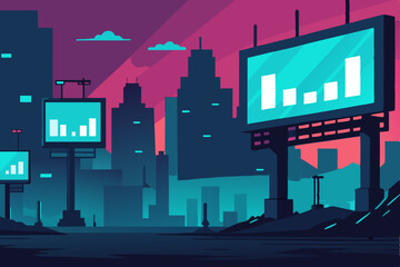 Obraz premium night city in the city