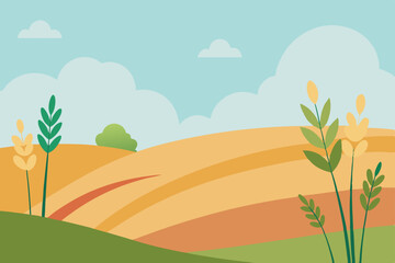 Obraz premium vector illustration of a landscape