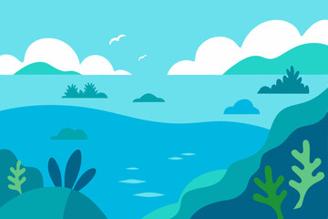 vector illustration of a tropical island