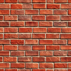 A seamless red brick wall with evenly sized rectangular bricks.
