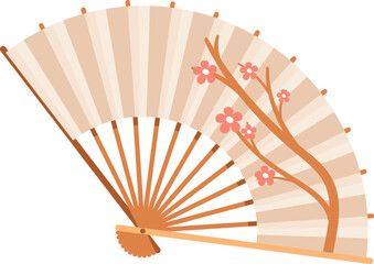 Asian fan sakura pattern vector illustration © Pavlo Syvak