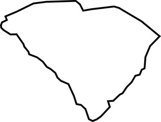 Obraz premium Outline Map of the State of South Carolina / United States of America / Charleston / Columbia/ North Charleston / Mount Pleasant (Printable, Canva, PowerPoint)
