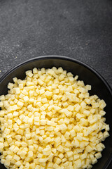 mozzarella cheese grated for pizza cheese fine tasty food dish gourmet food background on the table rustic food top view copy space