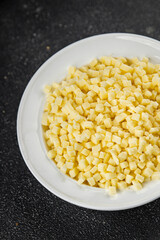 mozzarella cheese grated for pizza cheese fine tasty food dish gourmet food background on the table rustic food top view copy space