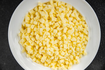 mozzarella cheese grated for pizza cheese fine tasty food dish gourmet food background on the table rustic food top view copy space