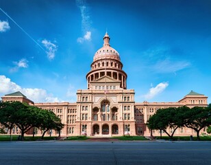 Obraz premium exterior view of texas state capitol building in austin texas usa