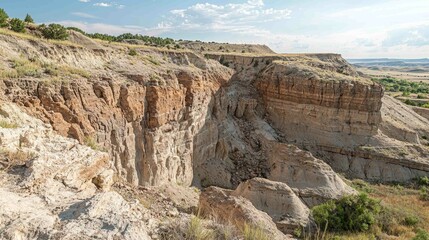 Rugged Rocky Land Scene with Deep Canyons and Scenic Views