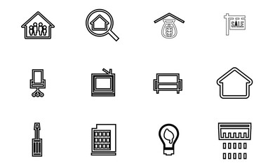 house and tool icon set