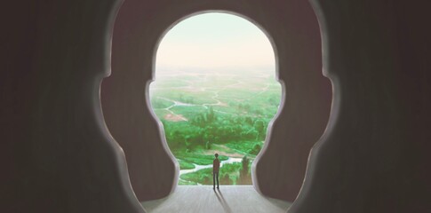 Mental health, Mind, spiritual, freedom and soul concept artwork. conceptual illustration © Jorm Sangsorn