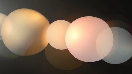 Abstract Glowing Spheres Illuminated Dark Background