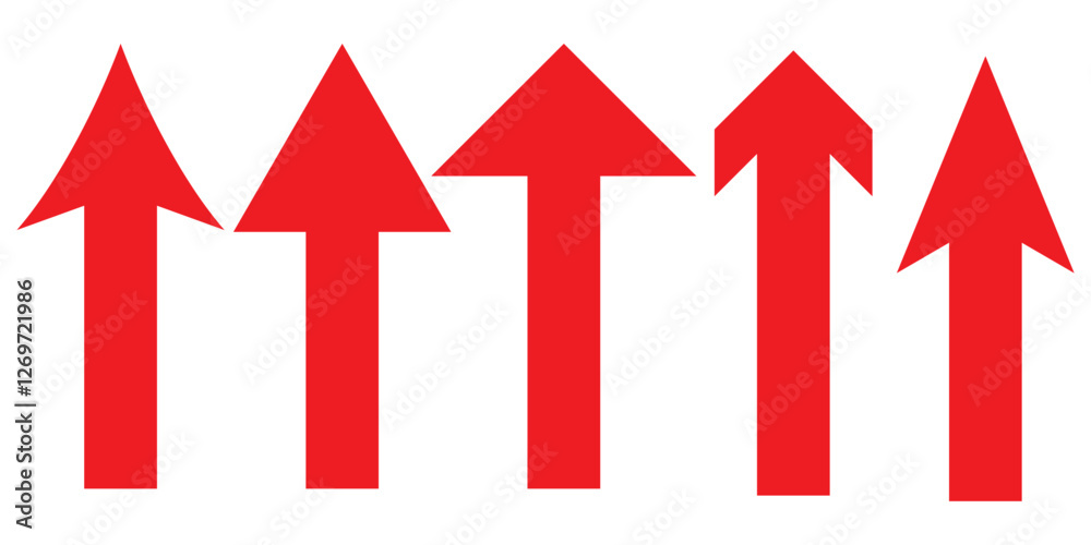 Poster red arrow right vector direction isolated on a white background. simple red arrow