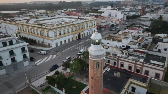 Faro de Bonanza en el Puerto de Sanlucar de Barrameda, Cadiz, Andalucia, Espa&ntilde;a