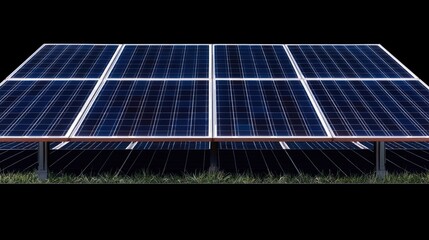 Ground-mounted solar panels generating clean energy