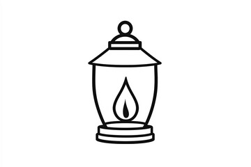 Outline of a lantern with a small flame inside.