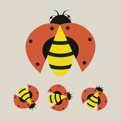 Modern geometric ladybug illustration, perfect for branding, nature themes, and creative design projects.