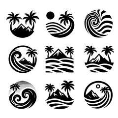 Obraz premium vector illustration of a tropical beach