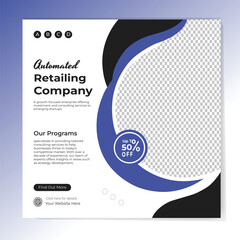 Digital marketing and corporate business service social media post banner template design