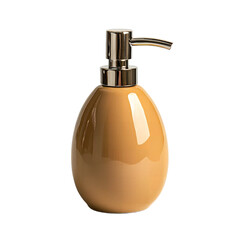 Elegant Beige Ceramic Soap Dispenser with Chrome Pump Bathroom Accessory Modern Design