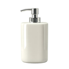 Obraz premium Elegant Off White Ceramic Soap Dispenser with Chrome Pump for Bathroom