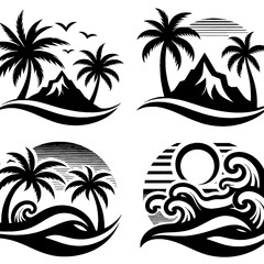 Obraz premium vector illustration of a tropical beach