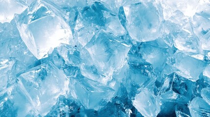 Obraz premium A Collection Of Sparkling Blue Ice Cubes