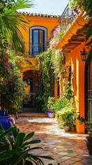 Vibrant and Colorful Mediterranean Home with Ornate Decor