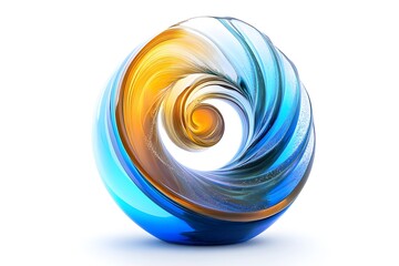 Artistic Glass Sculpture with Mesmerizing Swirl Pattern