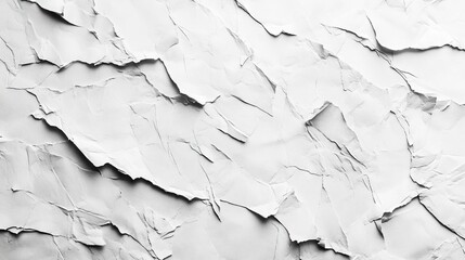 Obraz premium A vintage-style white paper background with detailed textures, creases, and glued spots, offering a distressed look suitable for covers, backgrounds, and creative projects