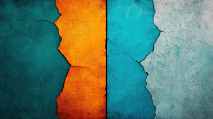 Two human, A vibrant image featuring a fiery orange profile set against a cool blue background, with high fidelity details.