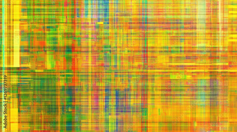Aufkleber Abstract Colorful Interwoven Grid Pattern Design