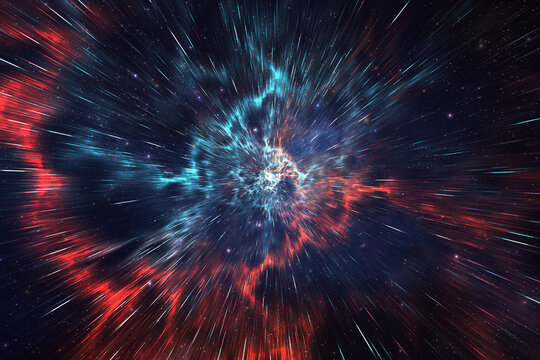 Deep space travel supernova abstract background